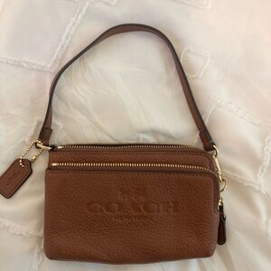 Coach brown leather mini purse